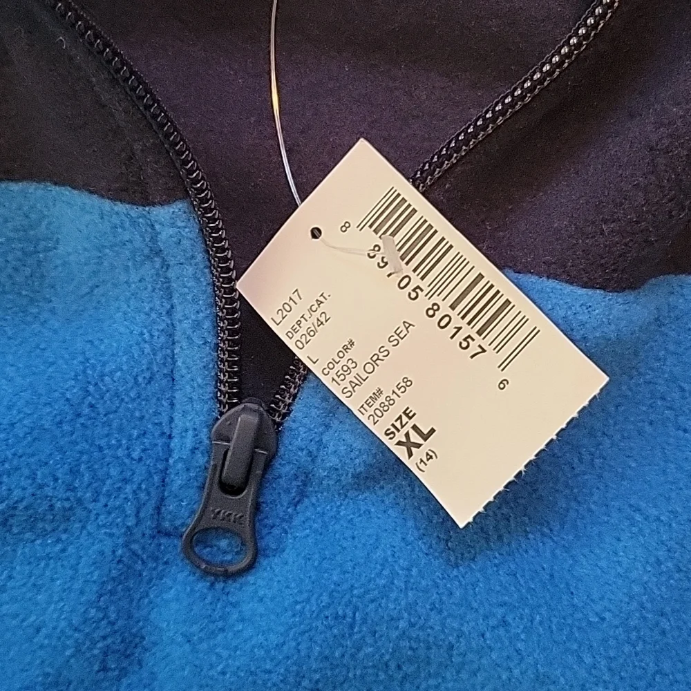 Childrens place one quarter zip navy,  royal gray fleece pull over 14/XL